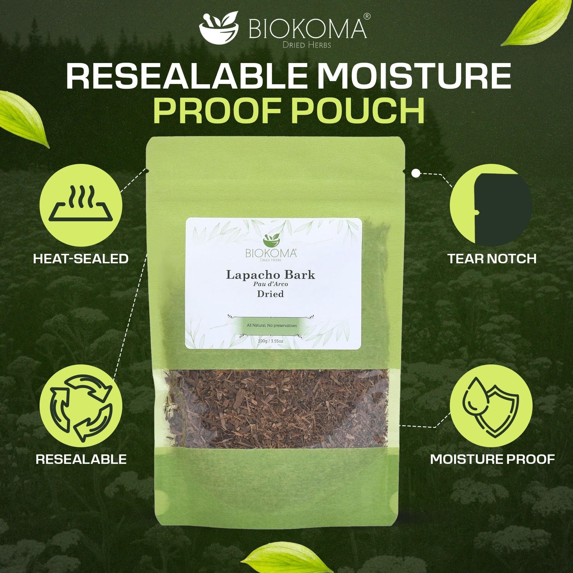 Amazon.com : Biokoma Lapacho Bark Pau d'Arco Dried Herb 3.55 oz